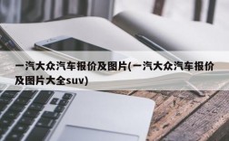 一汽大众汽车报价及图片(一汽大众汽车报价及图片大全suv)